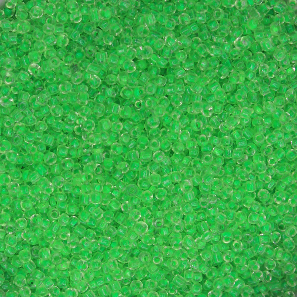 Seed Bead Bulk Bags - 11/0 - Medium Mint Green Colorlined - 452g/41,000pcs