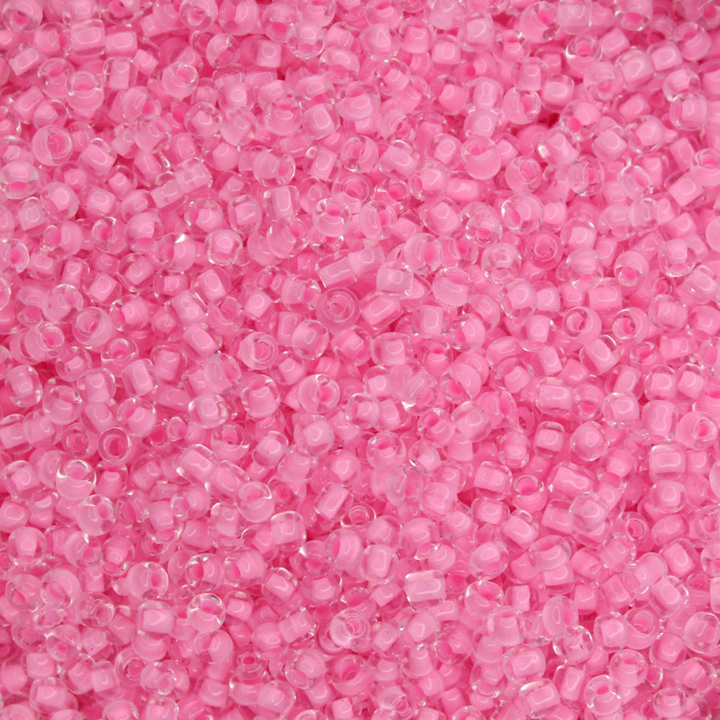 Seed Bead Bulk Bags - 11/0 - Neon Bubblegum Colorlined - 452g/41,000pcs