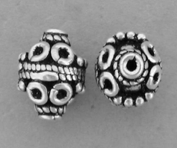 Spacer, Open Circles, Sterling Silver, 10mm x 8mm, 1pc