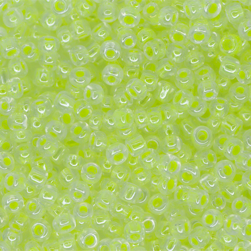 Seed Bead Bulk Bags - 6/0 - Neon Yellow Colorlined - 447g/6,000pcs