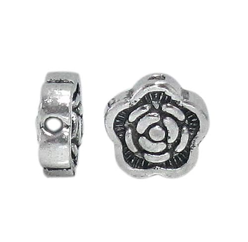 Bead, Flower, Sterling Silver, 7mm, 1pc