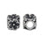 Bead, Cube Bead with Flower Design, Sterling Silver, 4.5mm x 4.5mm, 1pc
