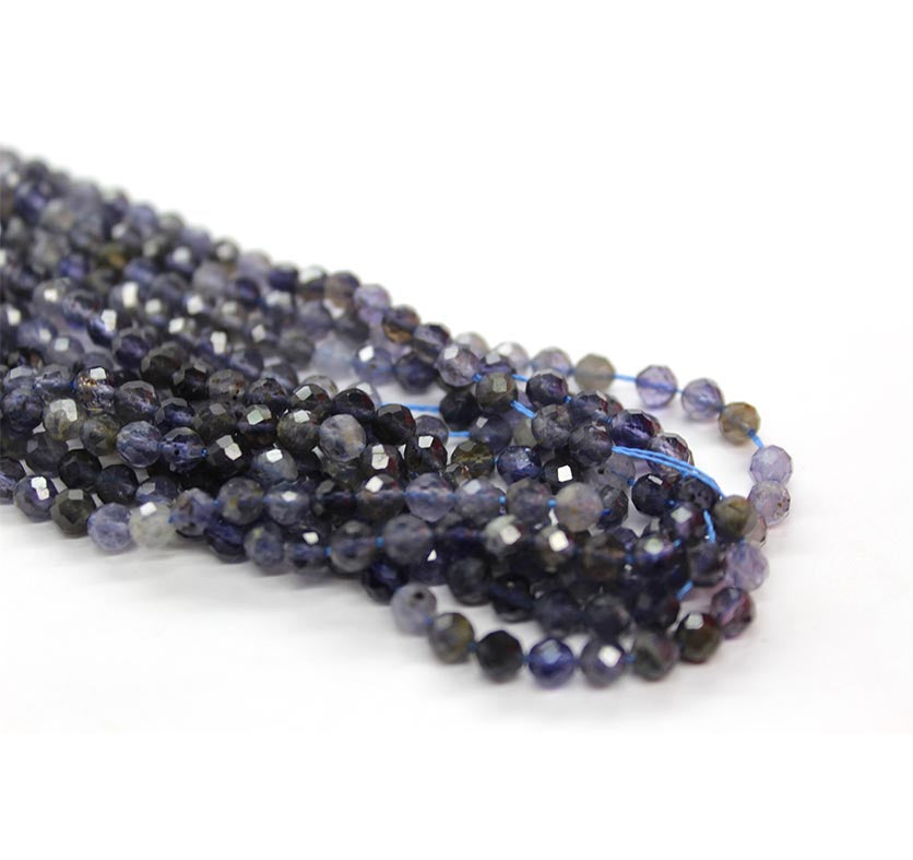 Faceted Iolite, Semi-Precious Stone, 4mm, 88 pcs per strand