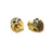 Skull Spacer Bead, Micro Pave, Black Cubic Zirconia, Gold-Plated, 12mm x 13mm, 1pc