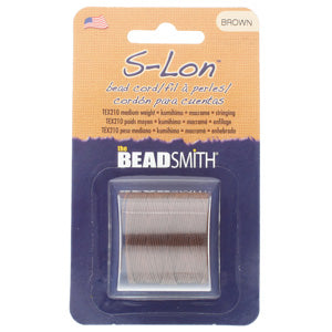 BeadSmith S-Lon Bead Cord - 77 yards - Brown