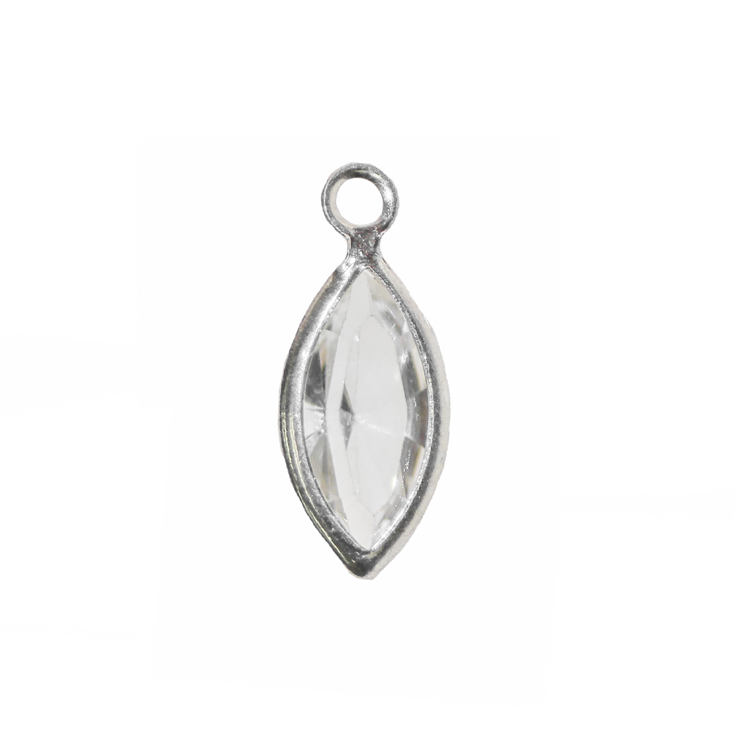 Swarovski, Navette Channel, 10mm x 5mm, Crystal, Sterling Silver, 4 pcs/bag