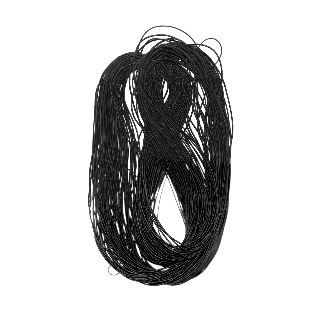 Elastic Nylon Beading Cord, China, Black & White, 1.0mm, Approx 16 yards