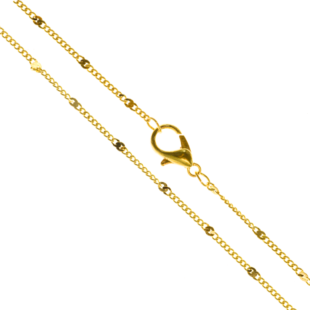 Chains, Curb Chain with Hammered Loop, 16 inches, Alloy, Sold Per pkg of 12, Available in Multiple Colours