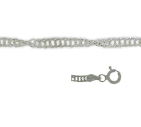 Chain, Twisted Singapore, Sterling Silver, 20inch - 1pc