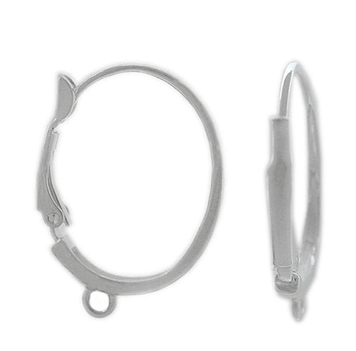Earring, Sterling Silver, lever back - 24mm X 19mm - 1 Pair
