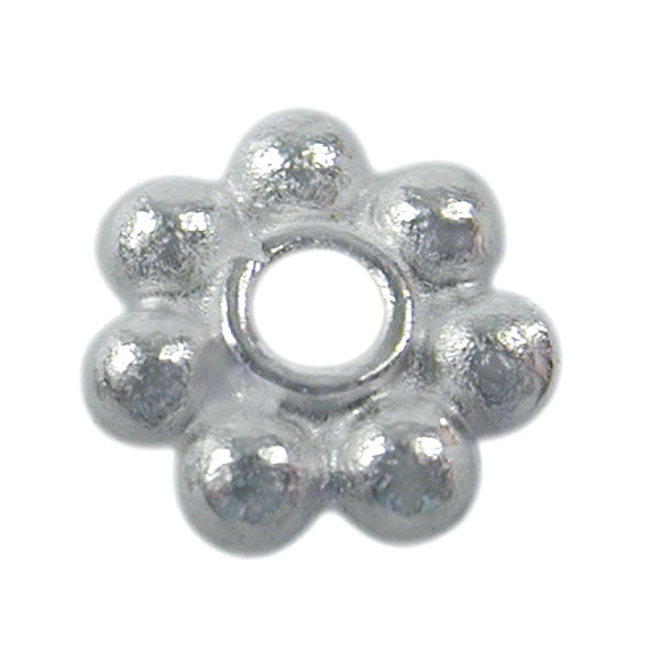 Spacer, Daisy, Sterling Silver, 5mm, 4pcs