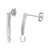 Earrings, Ear Wire Stud w/ Backing, Sterling Silver, 18mmx12mm, 1 pair
