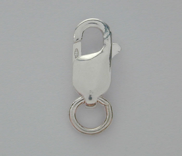 Clasp, Lobster Clasp, Sterling Silver, 13mm L x 6.5mm W, 1pc