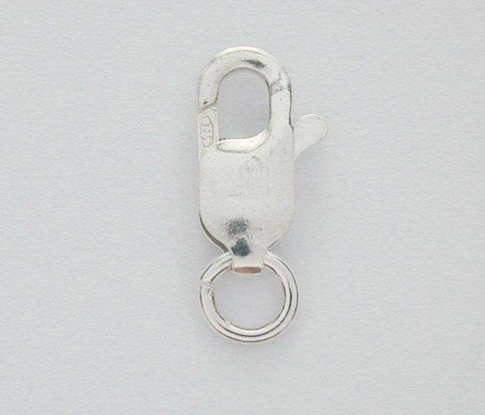 Clasp, Lobster Clasp with Jump Ring, Sterling Silver, 11mm, 1pc