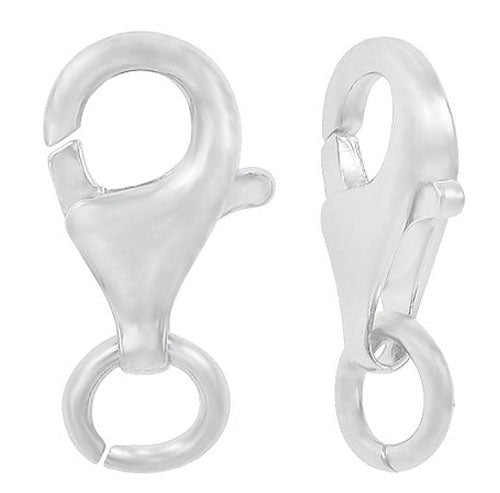 Clasp, Lobster Clasp, Sterling Silver, 18mm x 10mm x 4mm, 1pc