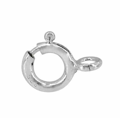 Clasp, Spring Clasp, Sterling Silver, 5mm, 2 pcs