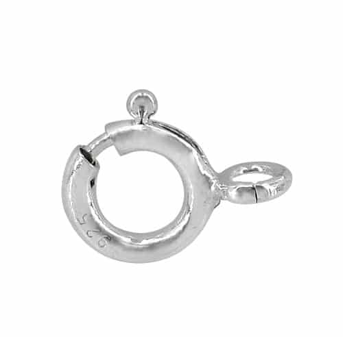 Clasp, Spring Clasp, Sterling Silver, 6mm, 1 pc