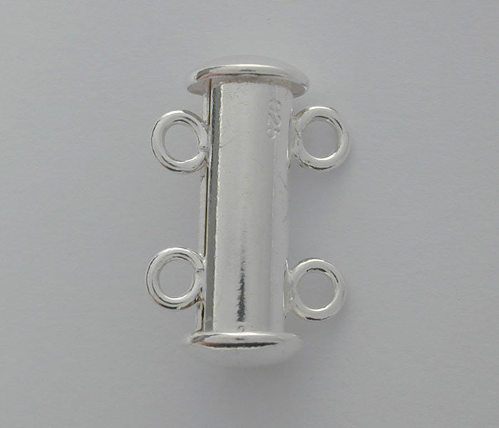 Clasp, Magnetic Multi Strand (2 hole), Sterling Silver, 16mm x 11mm, 1pc