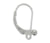 Earring, Sterling Silver, Leverback with ball, 3mm loop - 17mm x 10mm - 1 pair
