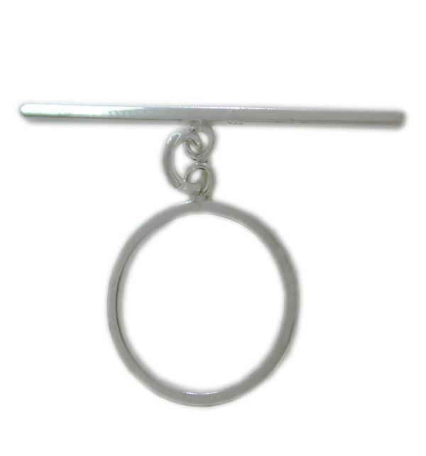 Toggle, Sterling Silver, Round, Loop 16mm, Bar 33mm , 1pc - Butterfly Beads