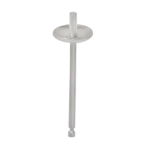 Earring, Sterling Silver, Round cup shape stud post - 4mm D (cup) x 14mm L (pin) - 1 pair