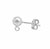 Earring, Ball Post with Open Ring, Sterling Silver, 4mm - 1 pair