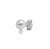 Earring, Ball Post with Open Ring, Sterling Silver, 4mm - 1 pair