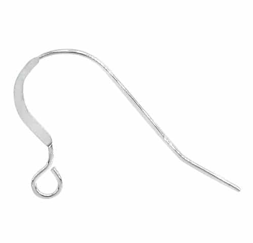 Earring, Sterling Silver, Shepherd Hook - 25mm x 12mm - 1 pair