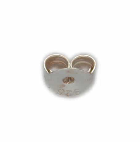 Earring, Butterfly Earring Backing, Sterling Silver, 4.5mm - 4pcs