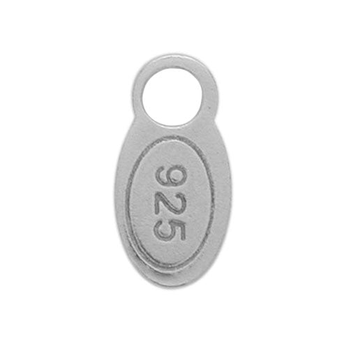 Charm, 925 Tag, Sterling Silver, 8mmL X 4mmW , Sold Per pkg of 2
