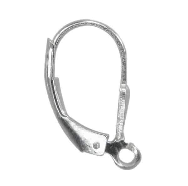 Earring, Sterling Silver, Leverback w/ 1mm loop - 16mm x 9mm - 1 pair