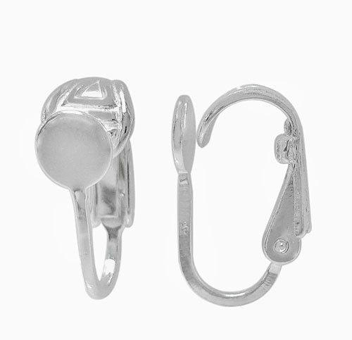 Earrings, Sterling Silver, Clip on Earring, 16mm x 9mm, 1 pair