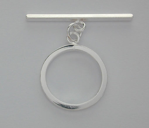 Toggle, 14mm Diameter, 24mm(bar), Sterling Silver, sold 1pc