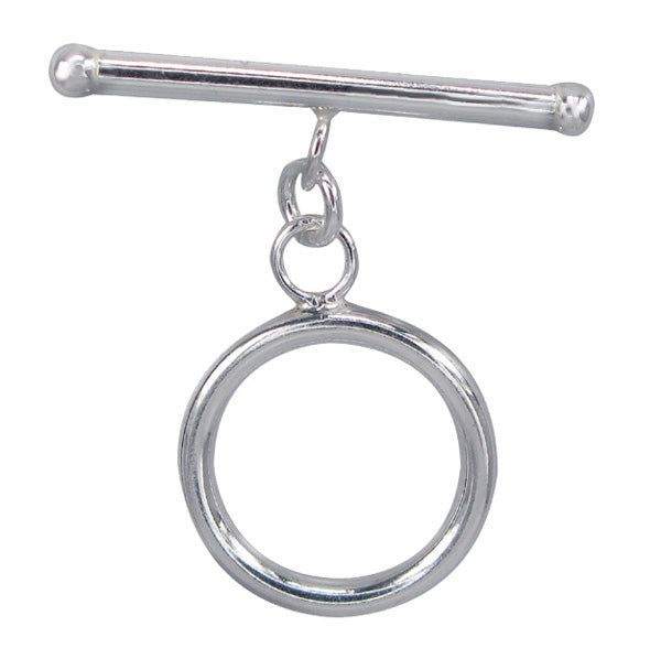 Toggle, Sterling Silver, Round, 15mm, 1pc