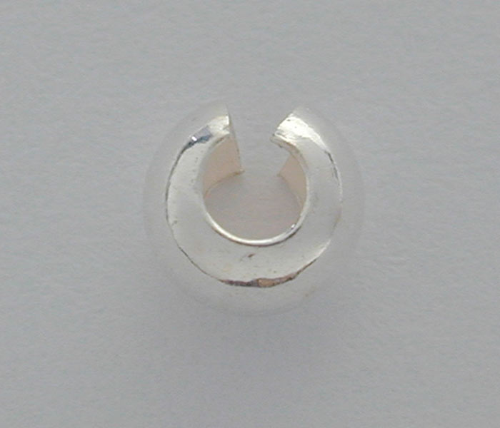 Crimp Cover, Sterling Silver, 4mm - 4pcs