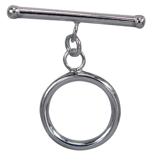 Toggle, Sterling Silver, Round, Loop 22mm, Bar 40mm, 1pc