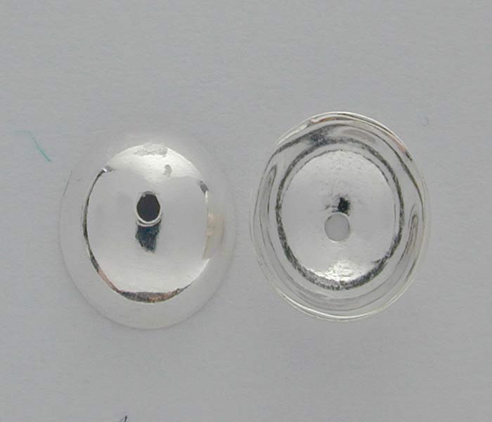 Bead Cap, Sterling Silver, 6mm Diameter - 4pc