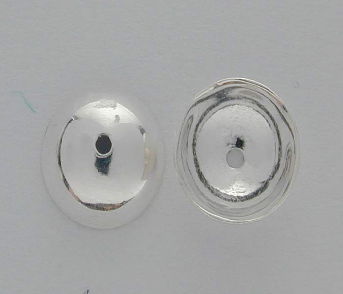 Plain Bead Cap, Sterling Silver, 4mm Diameter - 8pc