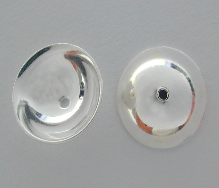Bead Cap, Sterling Silver, 8mm Diameter - 4pc