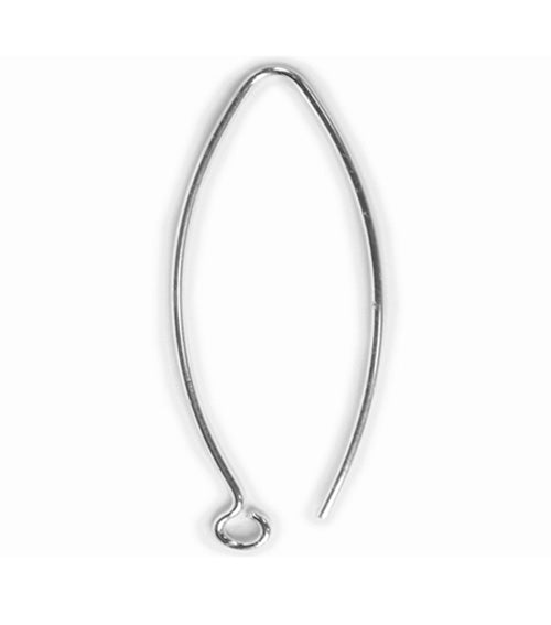 Earrings, Sterling Silver, Ear Wire, 40mm x 20mm, 1 pair