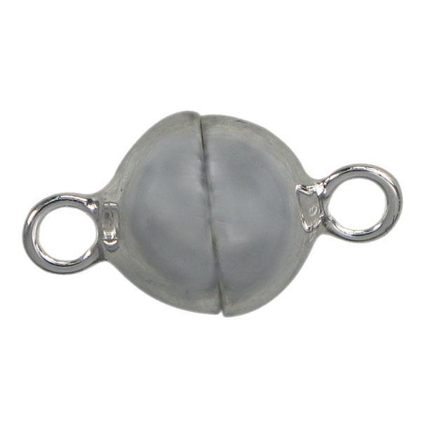 Clasp, Round Magnetic , Sterling Silver,  8mm Diameter, Sold Per pkg of 1 - Butterfly Beads