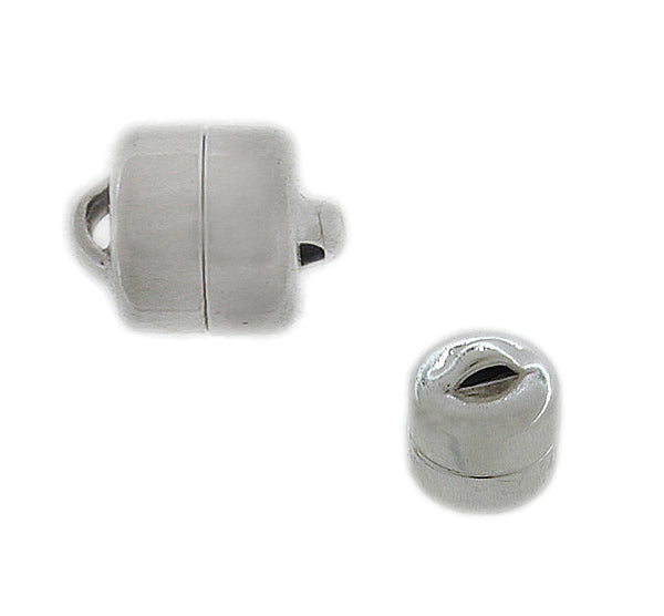 Clasp, Plain Magnetic, Sterling Silver,  5.5mm Diameter, Sold Per pkg of 1