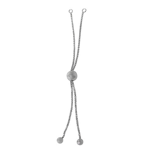 Box Chain Extender, Rhodium plated on Sterling Silver, 3mm x  7mm -1pc