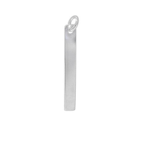 Charms, Small Flat Rectangular Tag, Sterling Silver, 15mm L x 3mm W, 1pc