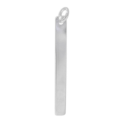 Charms, Large Flat Rectangular Tag, Sterling Silver, 35mm L x 3mm W, 1pc