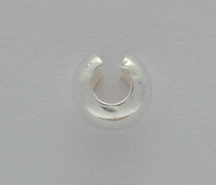 Crimp Cover, Sterling Silver, 3mm - 4pcs - Butterfly Beads