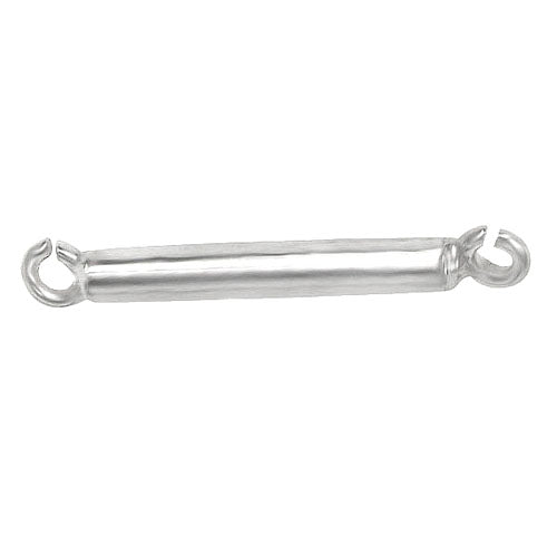 Connector, Round Tube, Sterling Silver, 12mm L x 1.5mm D(tube) and 2mm D x 0.5mm T(loop), Sold Per pkg of 2