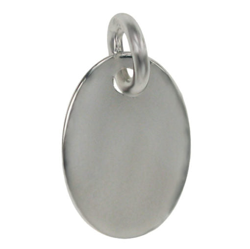 Charms, Oval Tag, Sterling Silver, Available in Various Sizes, 1pc