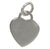 Charm, Heart Tag, Sterling Silver, 13mm x 12mm, 1pc