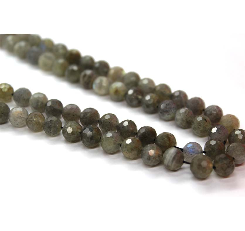 Labradorite Faceted, Semi-Precious Stone, 6mm, 68 pcs per strand